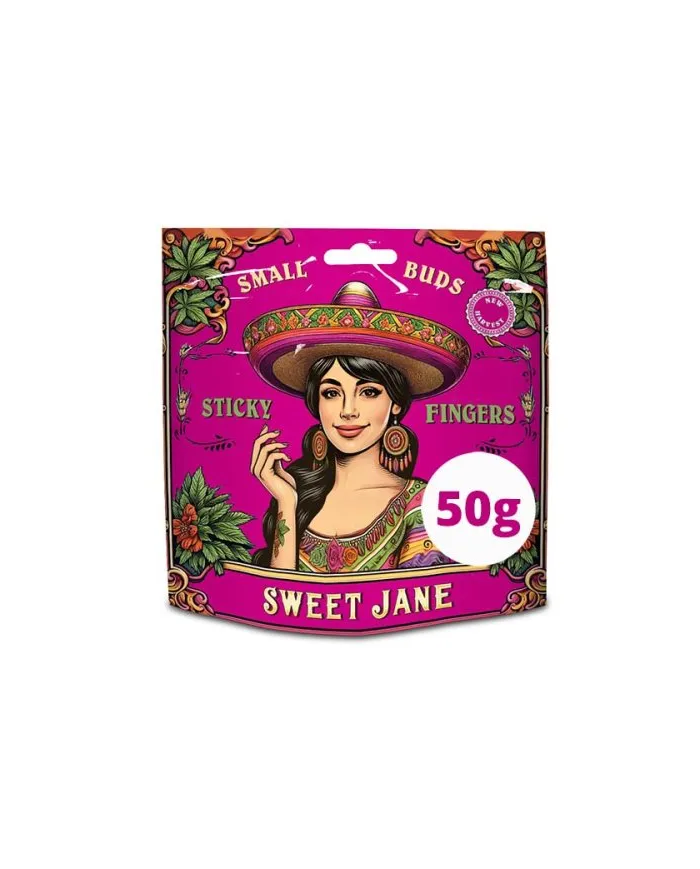 Sweet Jane Sticky Fingers 25-50g | Flores CBD Resinosas Aroma Terroso y Dulce - Premium